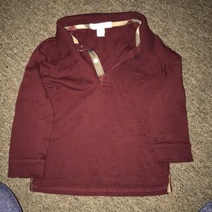 Burberry Burgundy Long Sleeve for toddler boys